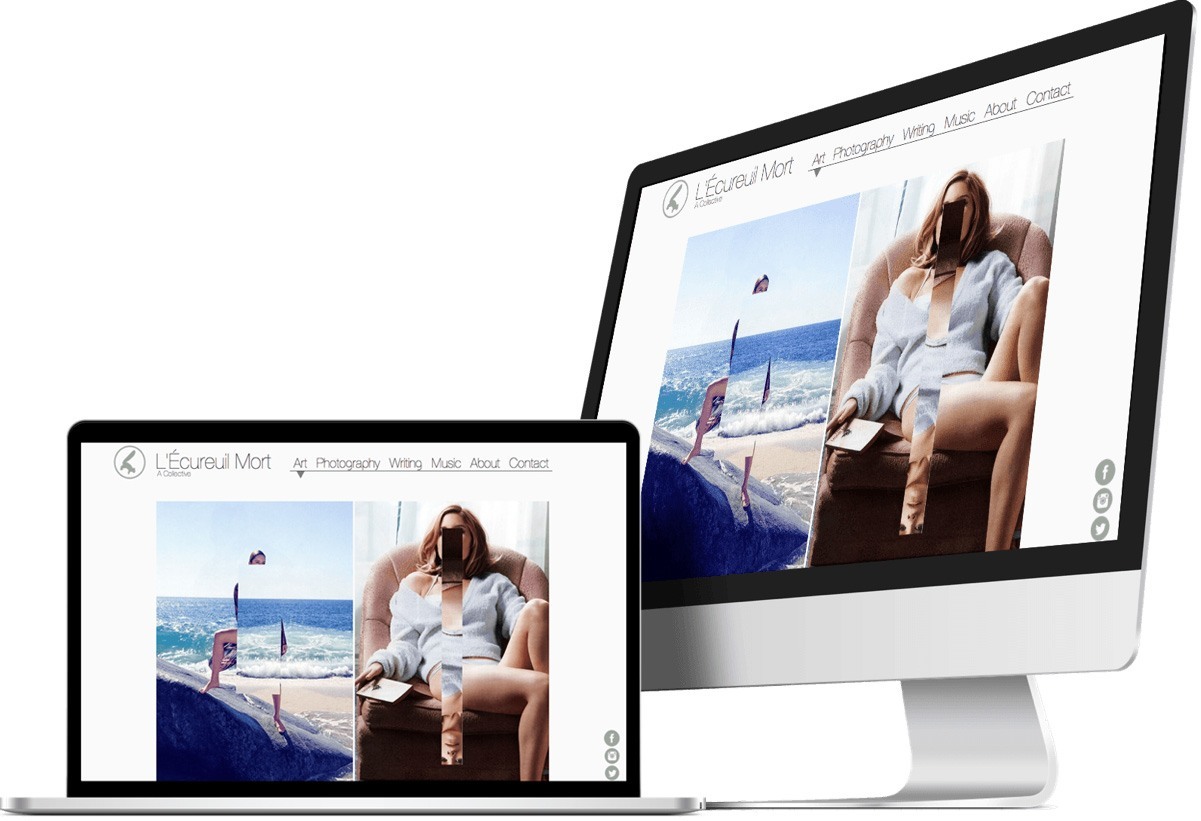 Apple Devices displaying Ecureuil Mort Website